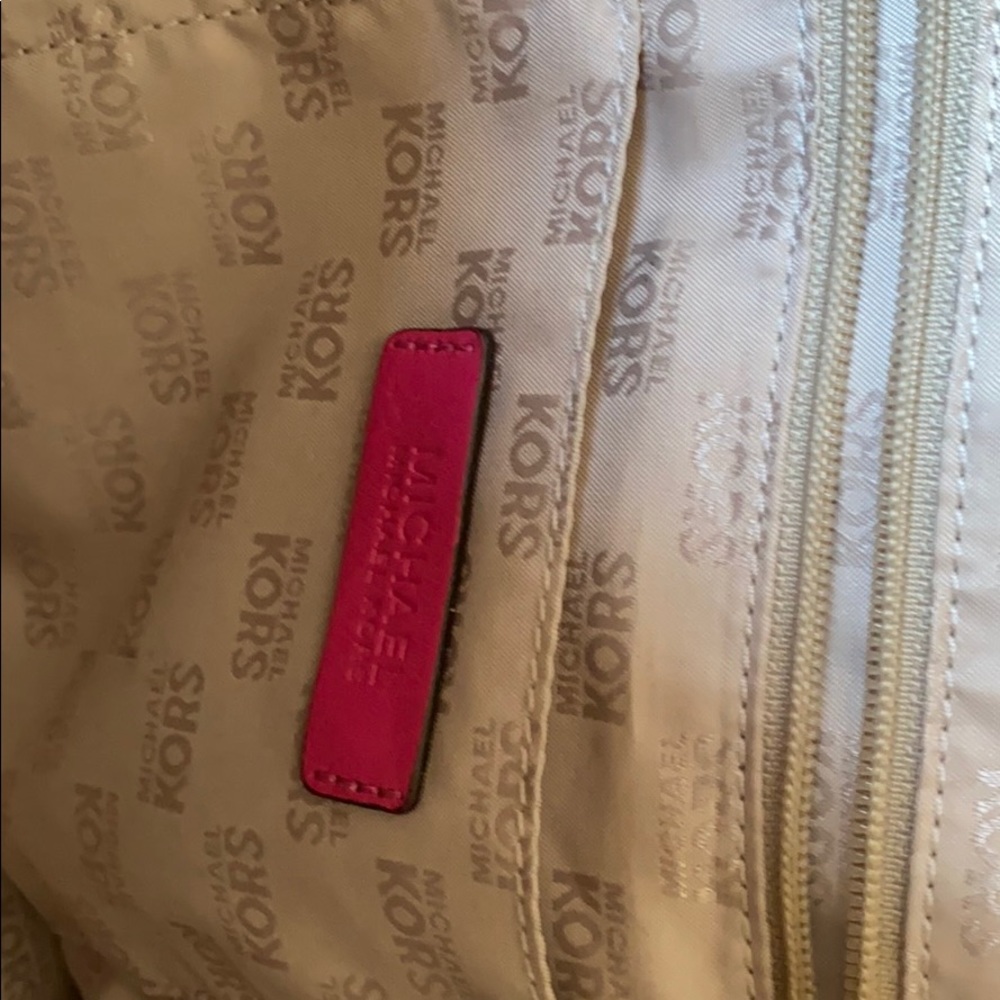 Michael Kors pink, tan and brown purse - Picture 7 of 9